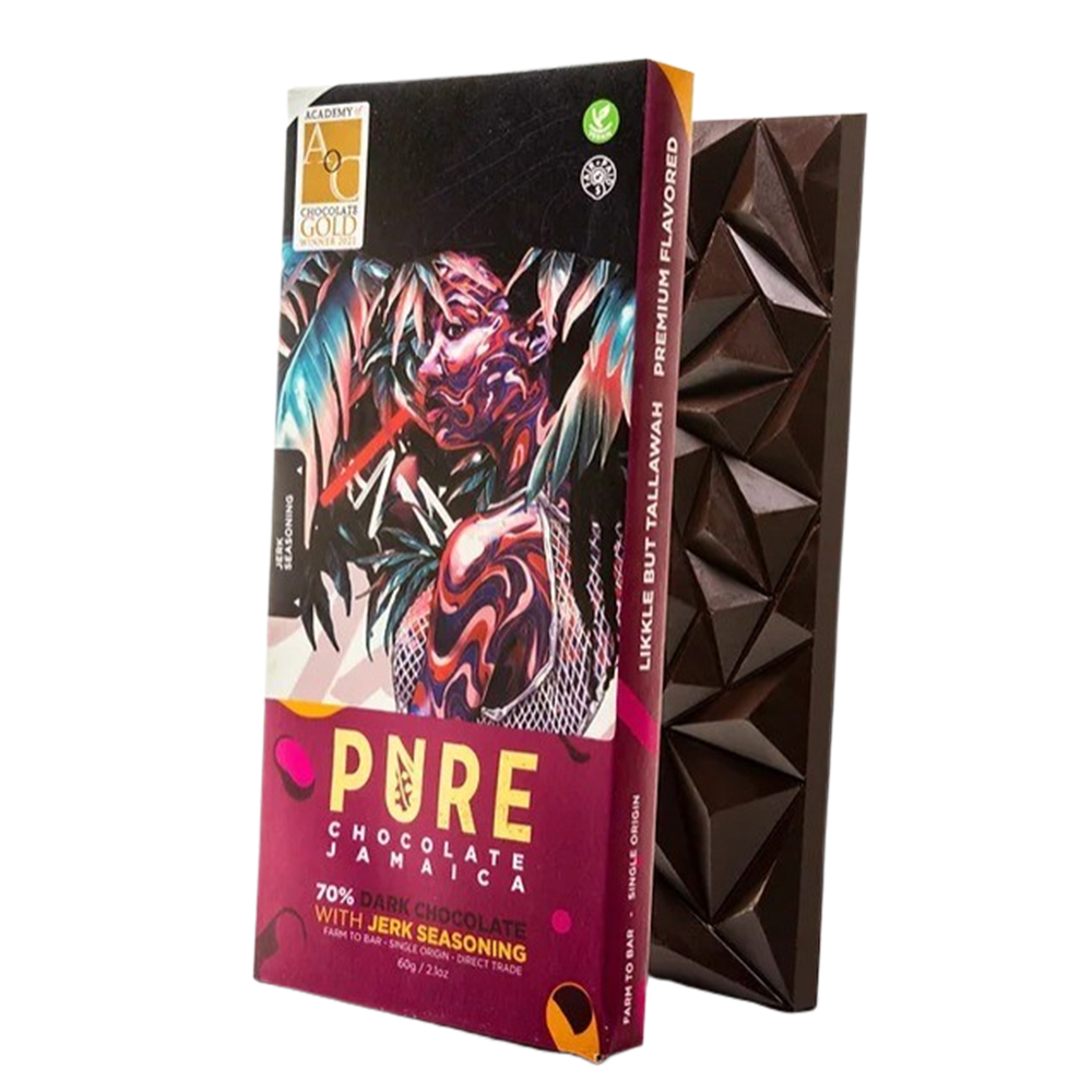 PURE 70% Dark Chocolate With Jerk Seasoning – 60g