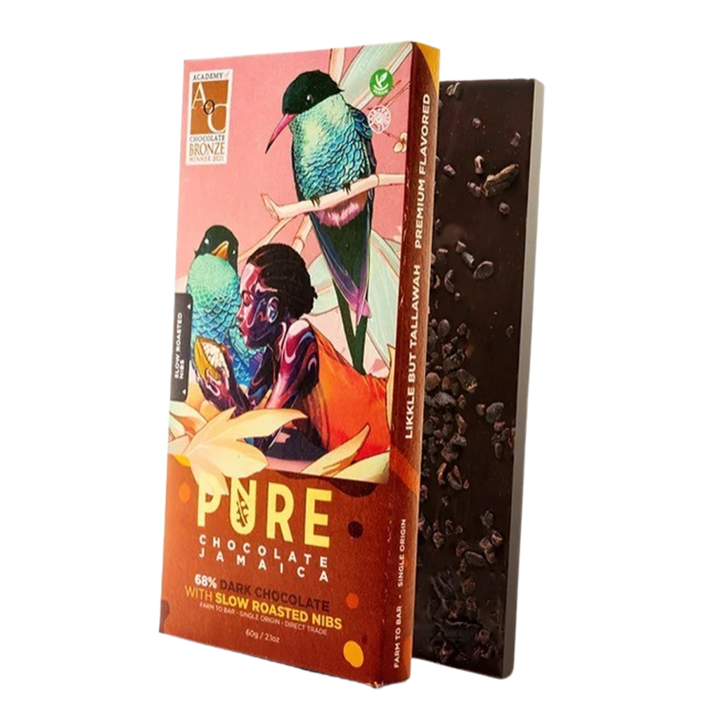 PURE 68% Dark Chocolate With Slow Roasted Nibs 60g