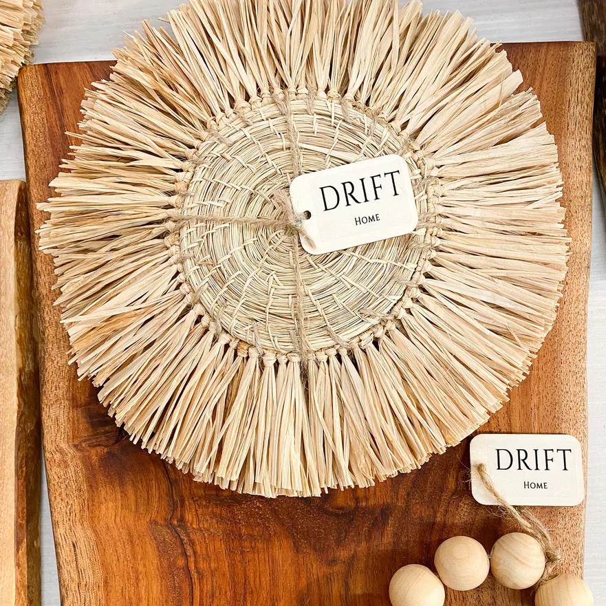 Drift Home Raffia coasters x4